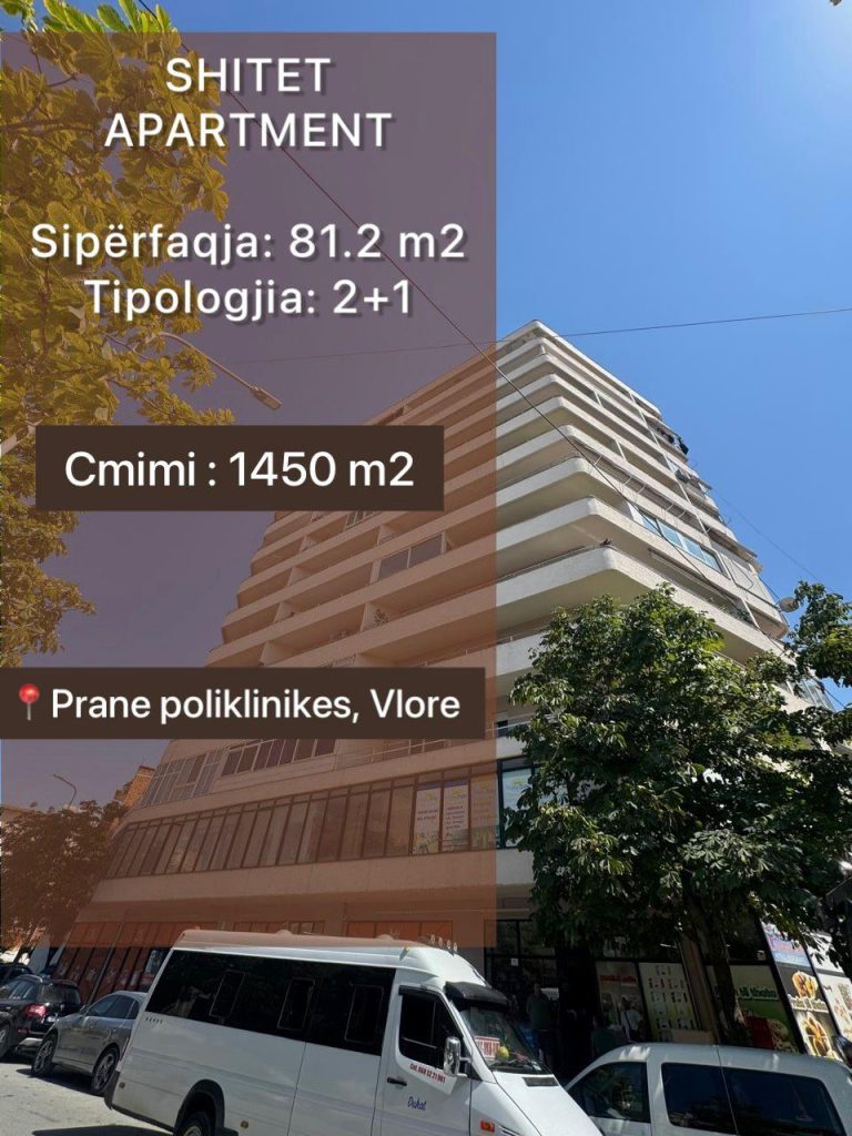 Eksluzive Vetem per @sunnyhome.al  Shitet Apartamenti 2+1+1 Wc+1 Ballkon. Prane Poliklinikes- Vlore Cmimi: 1450 Euro/ M2