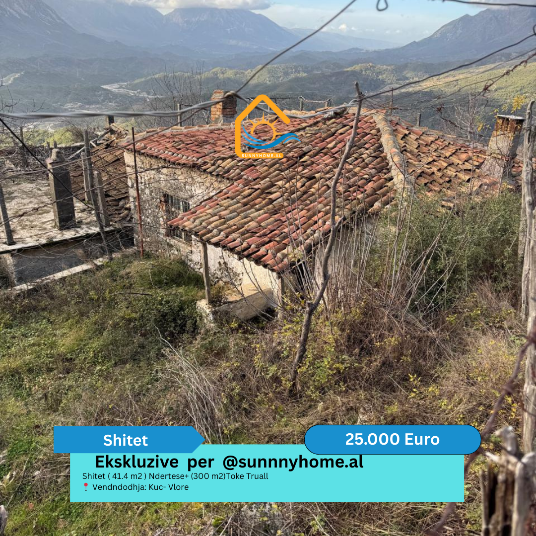 Exclusif uniquement pour sunnyhome.al à vendre (41,4 mètres carrés) bâtiment + (300 mètres carrés) terrain brut localisation : Kuc - vlore prix : 25 000 € (indiscutable) (#{i+2})