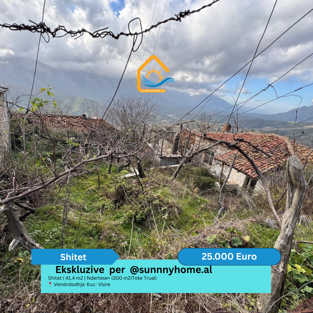 Exclusif uniquement pour sunnyhome.al à vendre (41,4 mètres carrés) bâtiment + (300 mètres carrés) terrain brut localisation : Kuc - vlore prix : 25 000 € (indiscutable) (#{i+2})