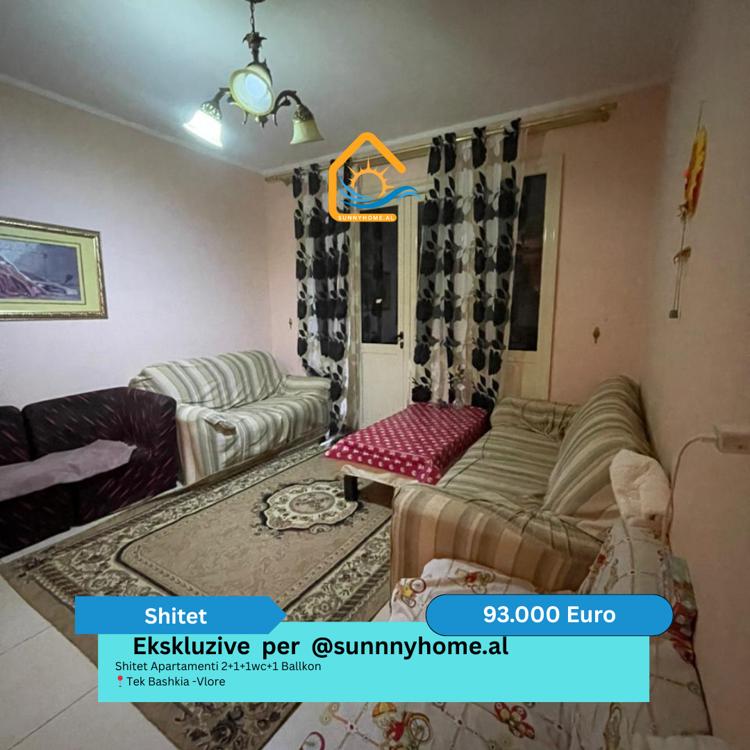 ‼️ exclusive in Vlorë for sunnyhome.al ‼️ apartment for sale 2+1+1wc+1 balcony near municipality - Vlorë price: 93,000 euros