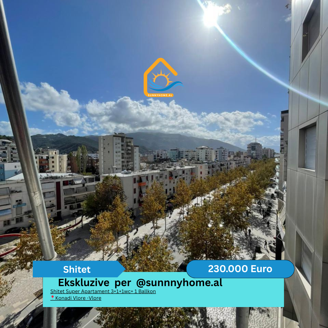 ‼️ ekskluzive ne vlore @sunnyhome.al ‼️ shitet super apartament 3+1+1wc+ 1 ballkon konadi vlore -vlore cmimi: 230.000 euro (i diskutueshem)