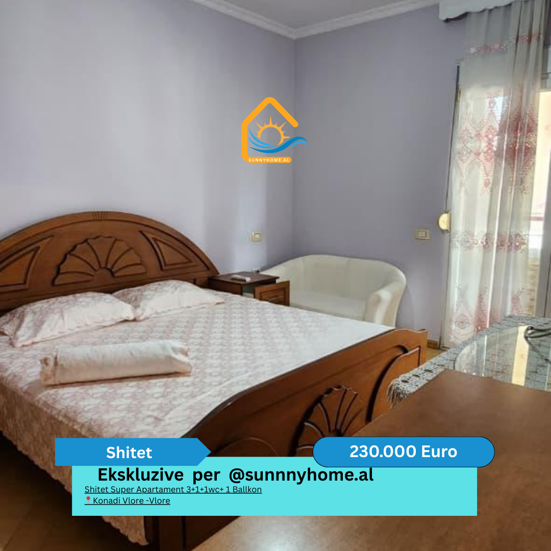‼️ exclusif à vlore @sunnyhome.al ‼️ super appartement à vendre 3+1+1wc+ 1 balcon konadi vlore -vlore prix : 230 000 € (négociable)