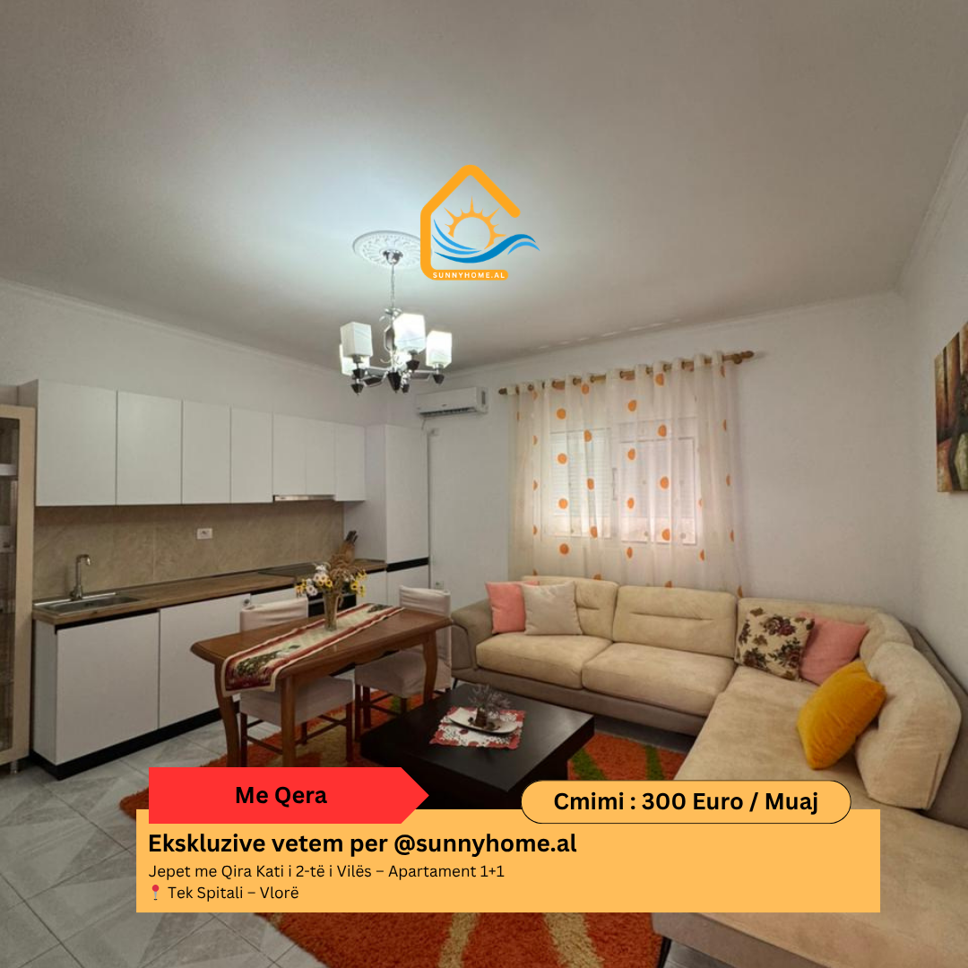 ‼️ exclusivo em Vlorë para @sunnyhome.al ‼️ para alugar: 2º andar da villa – Apartamento 1+1 perto do hospital – Vlorë preço: 300 euro / mês