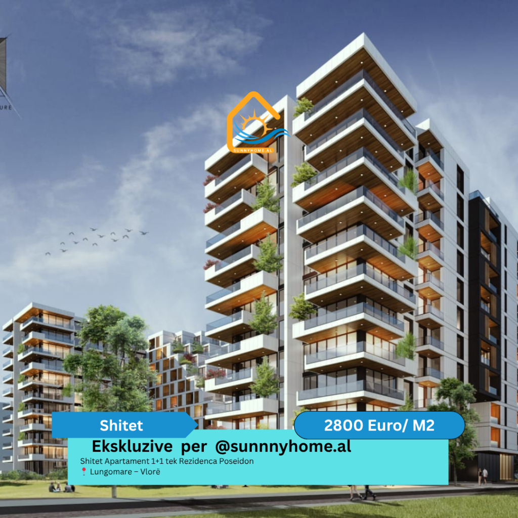 ‼️ Exclusive in Vlora for @sunnyhome.al ‼️  1+1 Apartment for sale at Poseidon Residence 📍 Lungomare – Vlora Price: 2800 Euro/m²