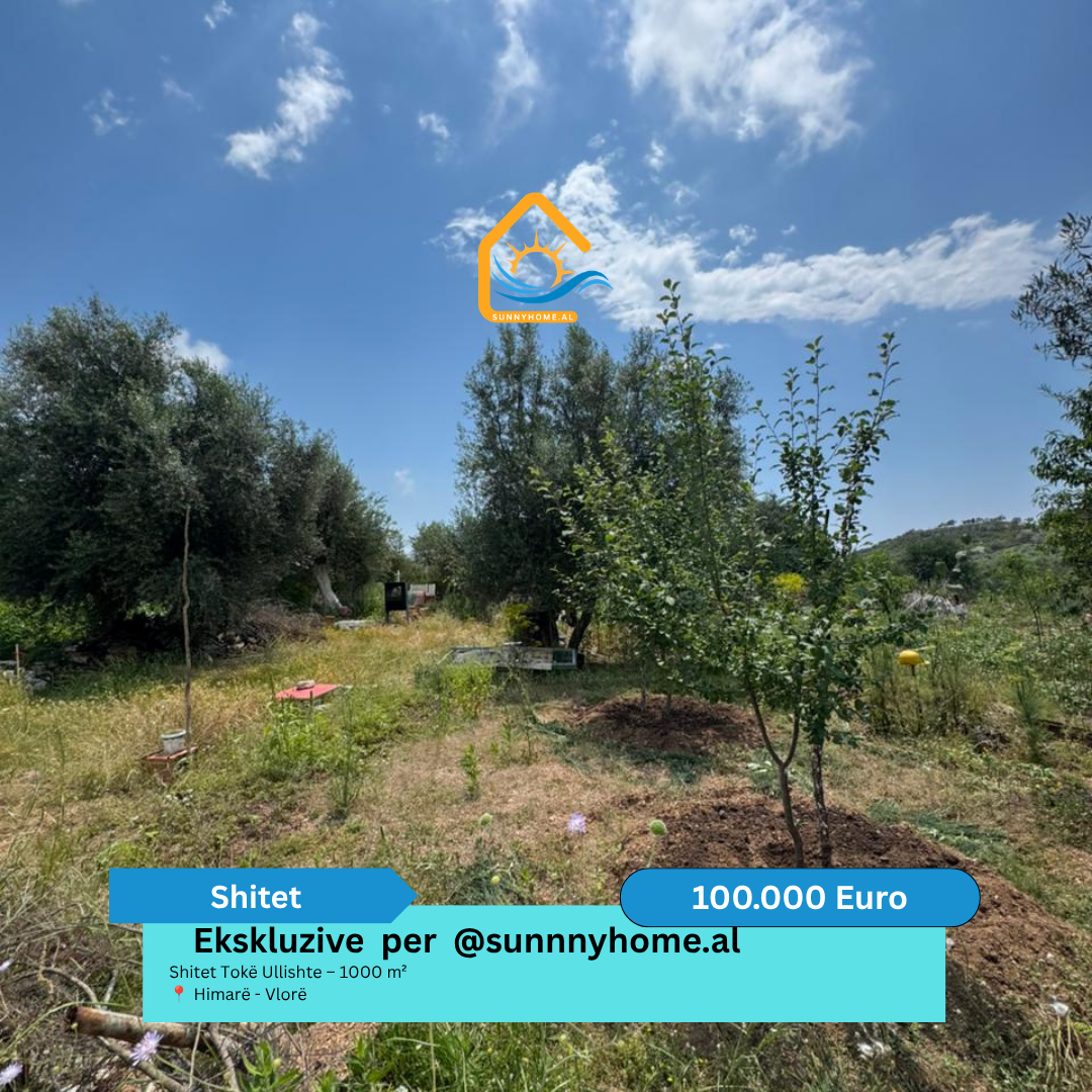 ‼️ exclusif à Vlorë pour sunnyhome.al ‼️ terrain à vendre ullishte – 1000 m² himarë – Vlorë prix : 100 000 euros